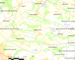 Map commune FR insee code 38374